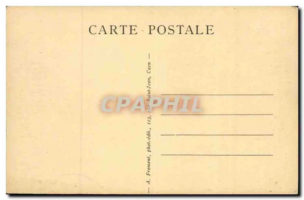 CAEN — Rue Saint-Pierre — A. Froment, fot.-edit., 123, rue Saint-Jean, Caen - Verso