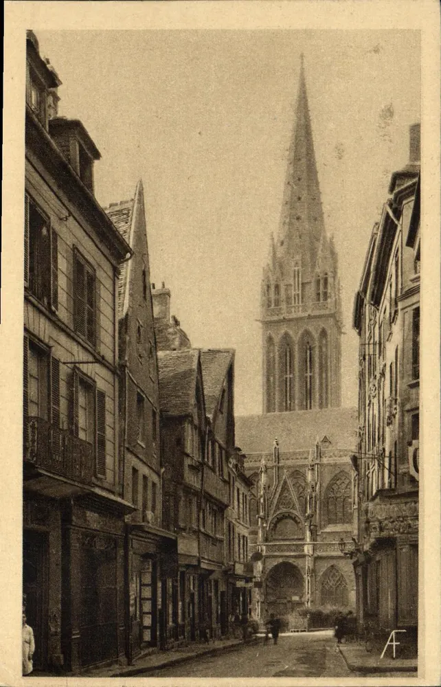 Vista da catedral de Caen — editor A. Froment, número de série não visível - Frente
