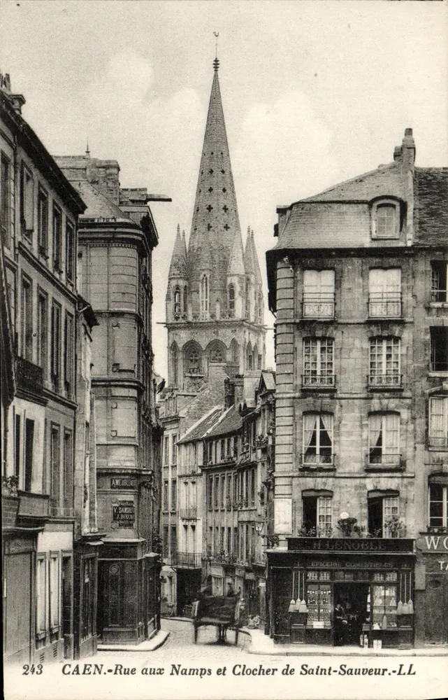 CAEN - Rue aux Namps und Turm der Saint-Sauveur-Kirche — W. Lenoir, n°243 - Vorderseite