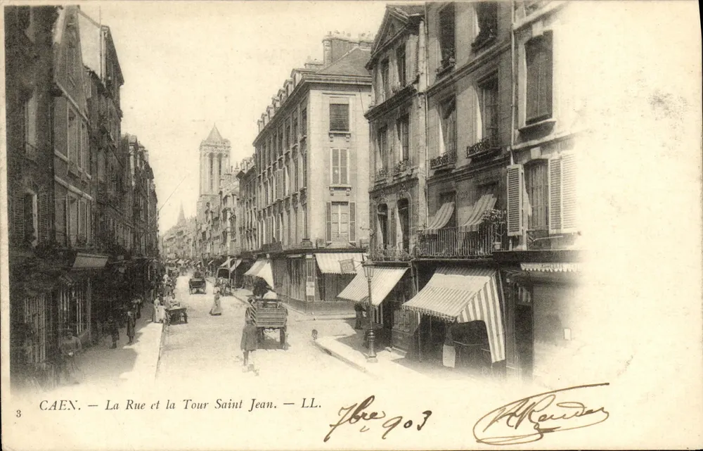 Caen — Die Straße und die Saint Jean-Turm — LL. - Vorderseite