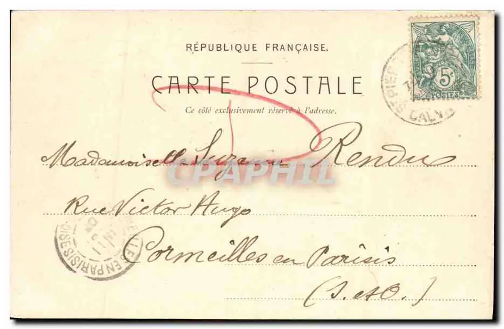 Caen — Die Straße und die Saint Jean-Turm — LL. - Rückseite