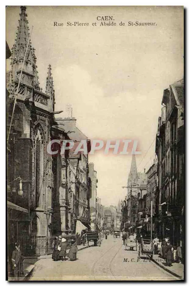 Caen — Straße St-Pierre und Apsis der St-Sauveur — M.C.F.L. Paris - Vorderseite