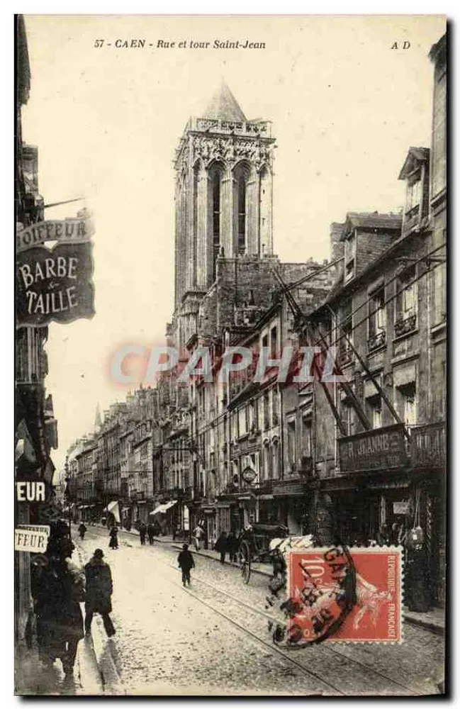 Caen - Straße und Turm Saint-Jean — Verlag A.D., n° 37 - Vorderseite