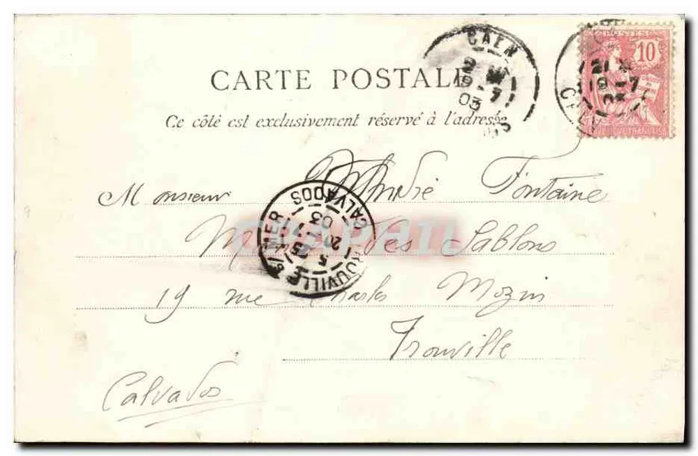 Caen — Torre Guillaume-le-Roy (restaurada) — La C.P.A. Paris, n°2703 - Verso