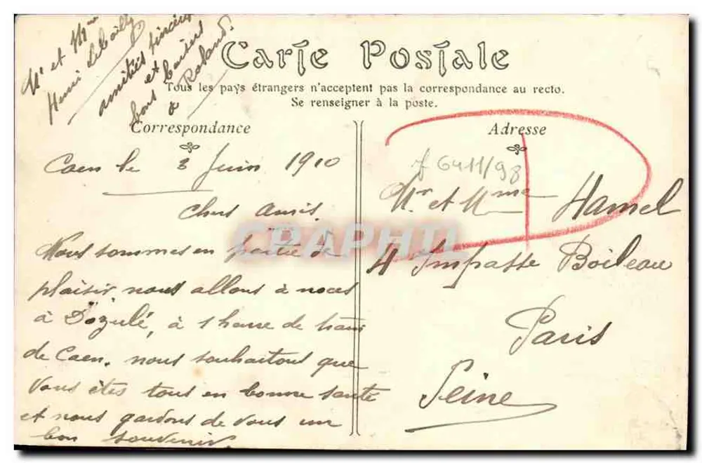 Caen — Die Königsturm und der Turm der Kirche Saint-Pierre — unbekannter Verleger, Nr. 97 - Rückseite