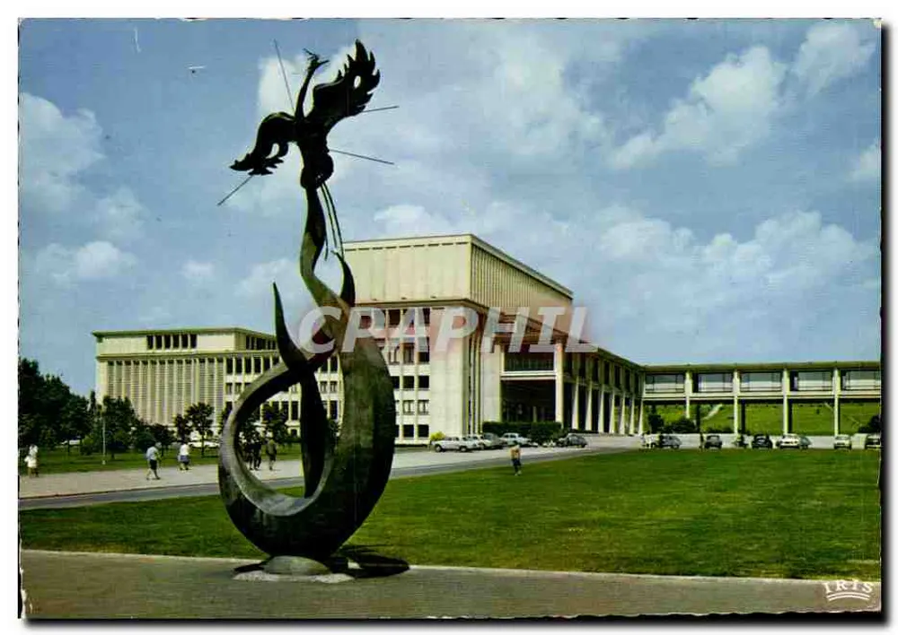 Le Phénix — sculpture devant l'Université de Caen — éditeur IRIS - Frente