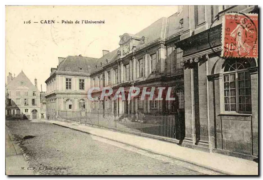 Caen — Palácio da Universidade — M. C. F. L. Tessé - Boîne - Frente
