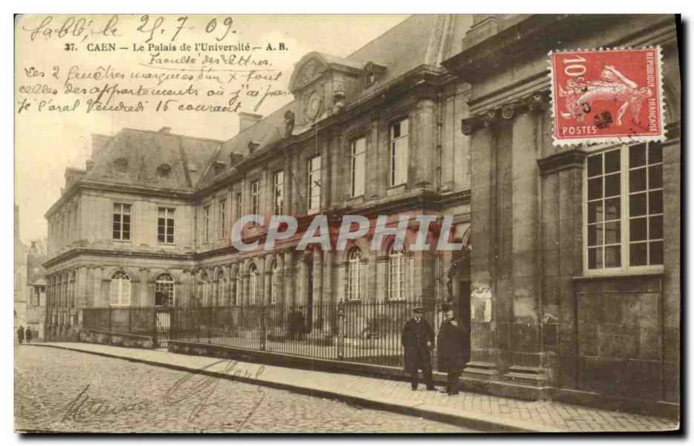 Caen — Pałac Uniwersytetu — Katedra Literatury — A. B. - Awers