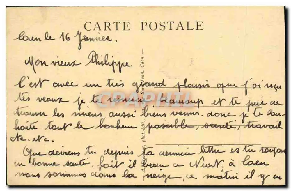 CAEN — O estádio e a casa dos estudantes — A. Decamps, fot. edit. Caen, n°38 - Verso