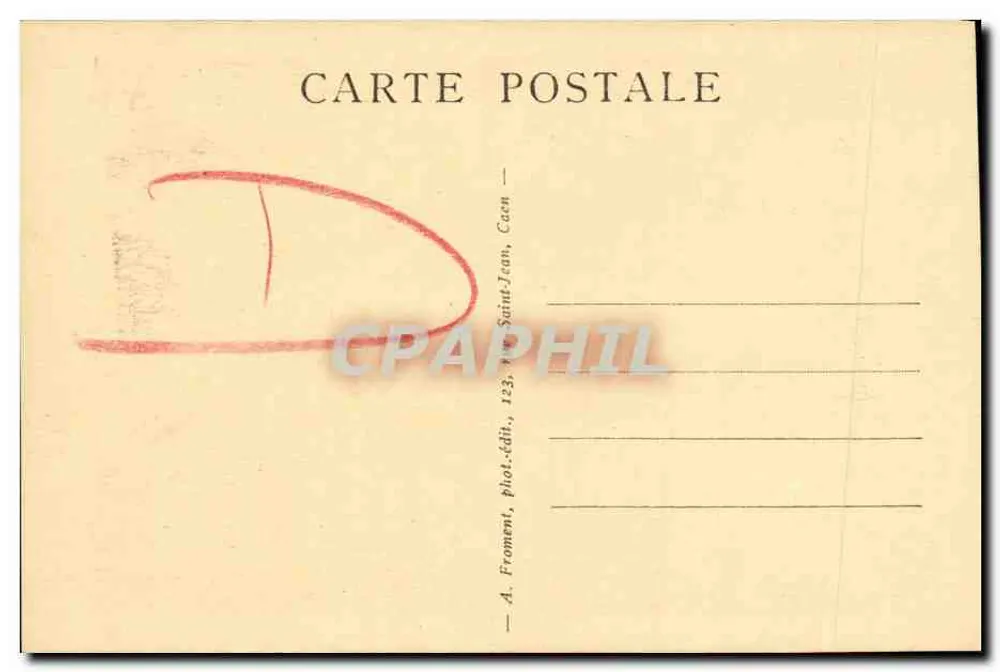 Caen — A Faculdade — A. Froment, fot.-edit., 123, rue Saint-Jean, Caen - Verso