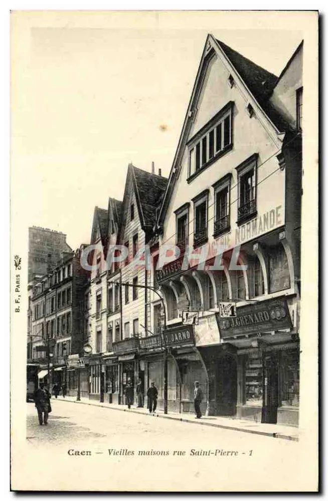 Caen — Alte Häuser in der Rue Saint-Pierre — B. F. J. Paris - Vorderseite