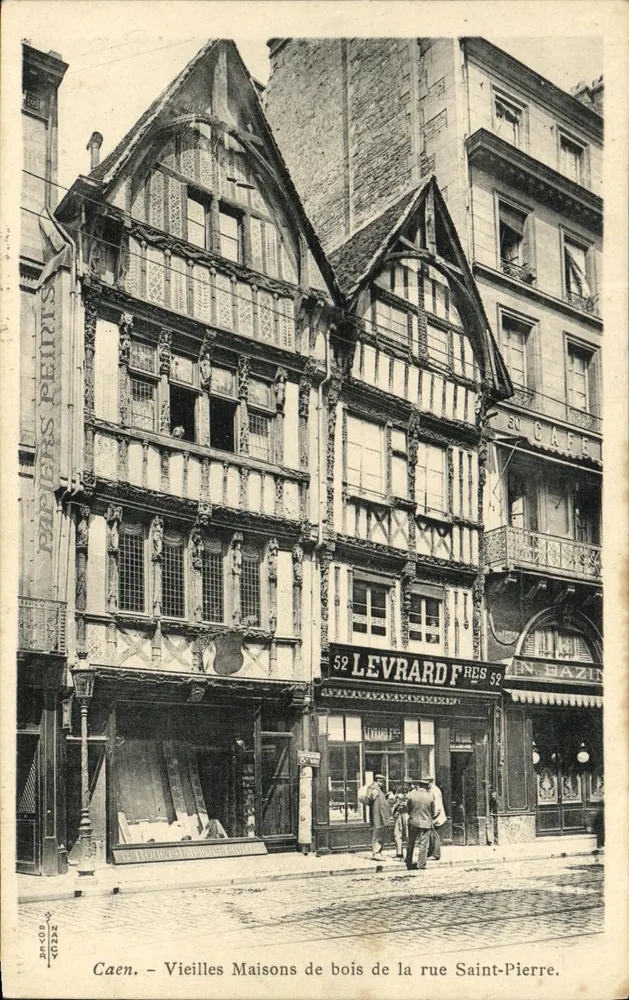 Caen. - Alte Holzhäuser der Straße Saint-Pierre — Verlag Bonnary, n° 52 - Vorderseite