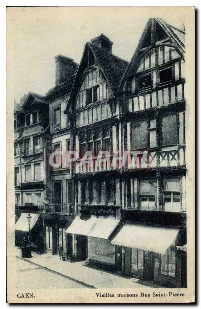 CAEN. Velhas casas Rue Saint-Pierre — editor não visível, número de série não visível - Frente