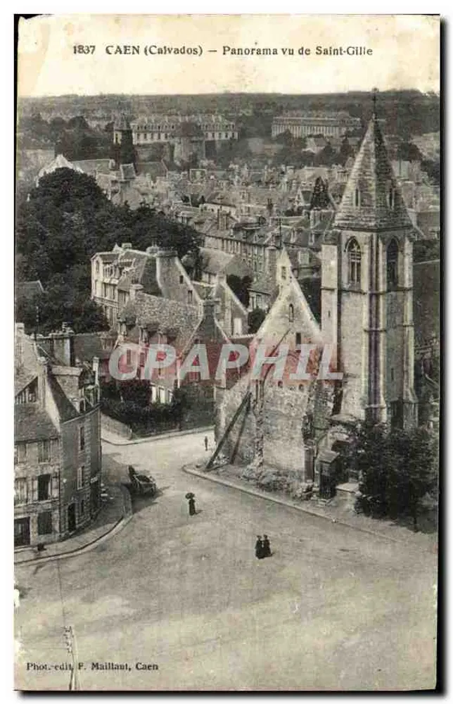 CAEN (Calvados) — Panorama vu de Saint-Gille — Phot.-edit. F. Maillaut, Caen - Frente