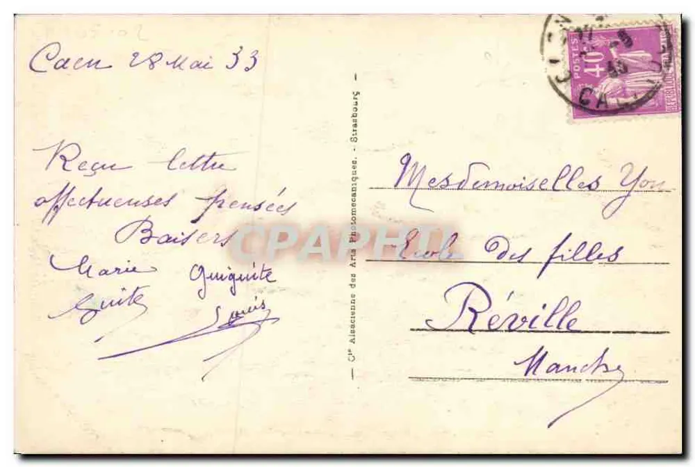 Caen — Allgemeiner Blick vom Gipfel der Kirche der Dreifaltigkeit — Verlag ARA, n°1 - Rückseite