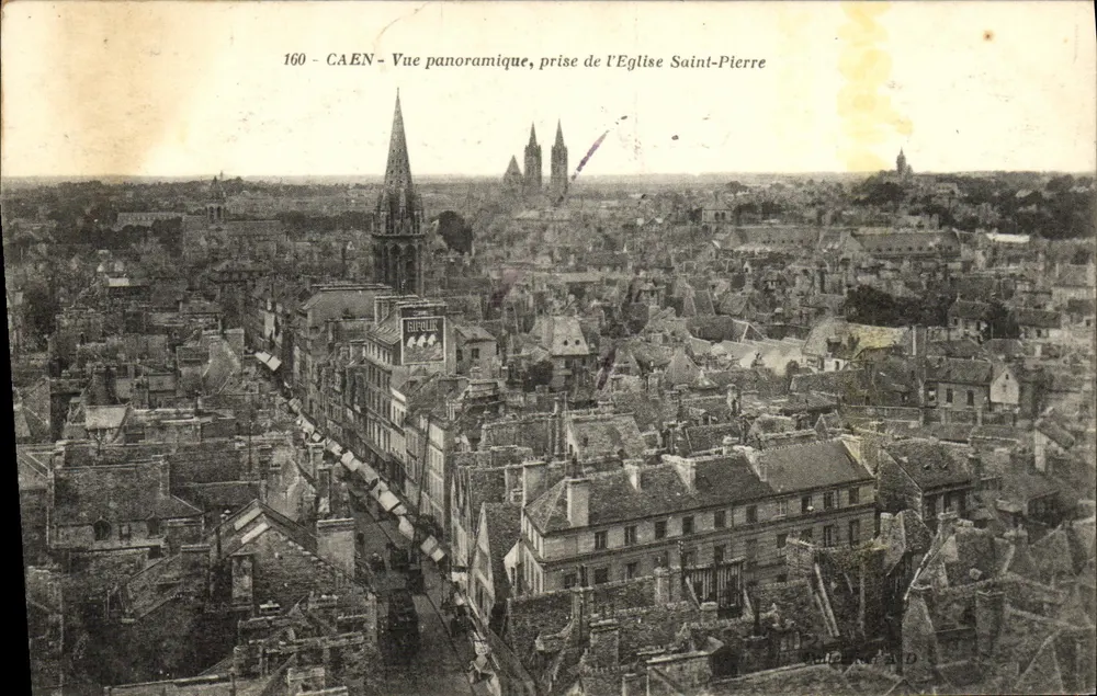 CAEN - Panoramablick, aufgenommen von der Kirche Saint-Pierre — Ripouil, Nr. 160 - Vorderseite