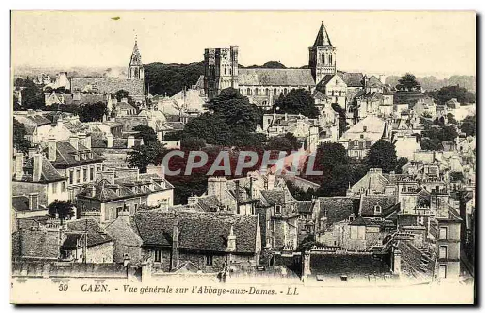Caen — Vista geral da Abadia das Damas — LL, n°59 - Frente