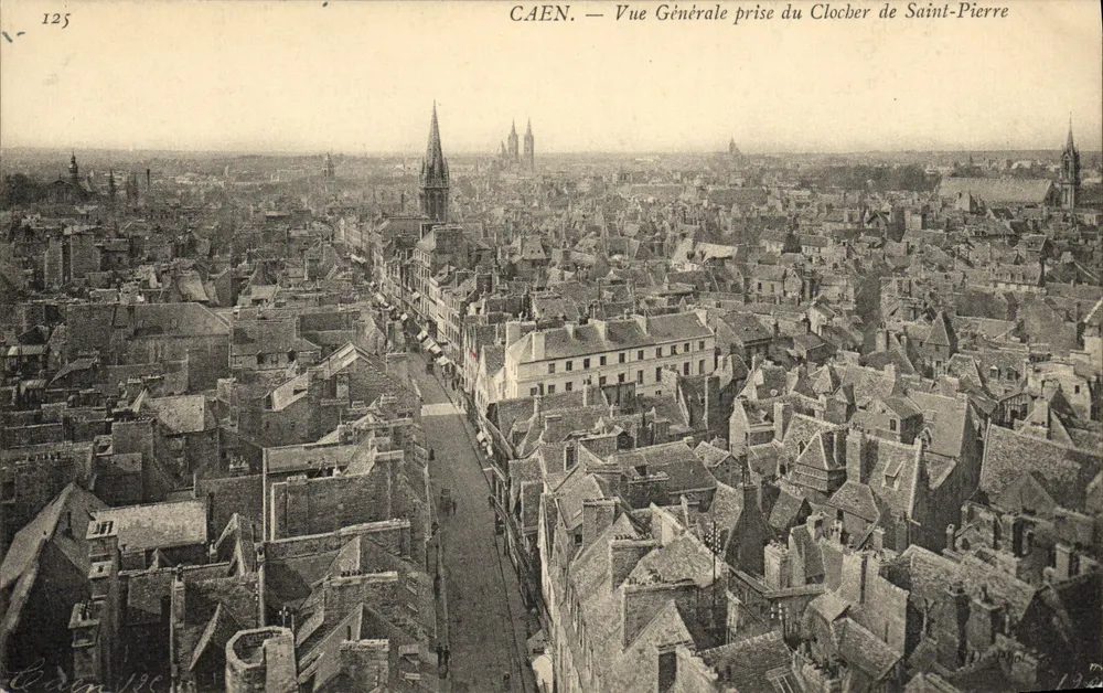 CAEN — Allgemeiner Blick vom Turm der St. Peter — Anonymer Verlag, Nr. 125 - Vorderseite