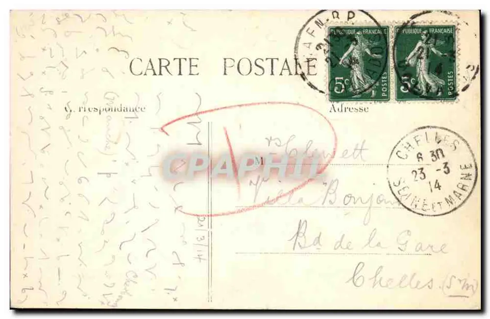 CAEN — Panoramablick vom Jardin des Plantes — M. L. F. L., Paris-Mendon - Rückseite