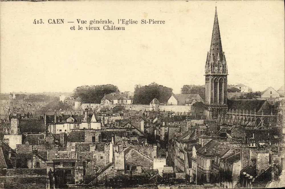 Caen — Allgemeiner Blick, Kirche St-Pierre und das alte Schloss — Serie 413 - Vorderseite
