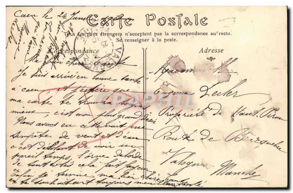 CAEN. — O Bebedouro e a Peixaria — Editor não identificado - Verso