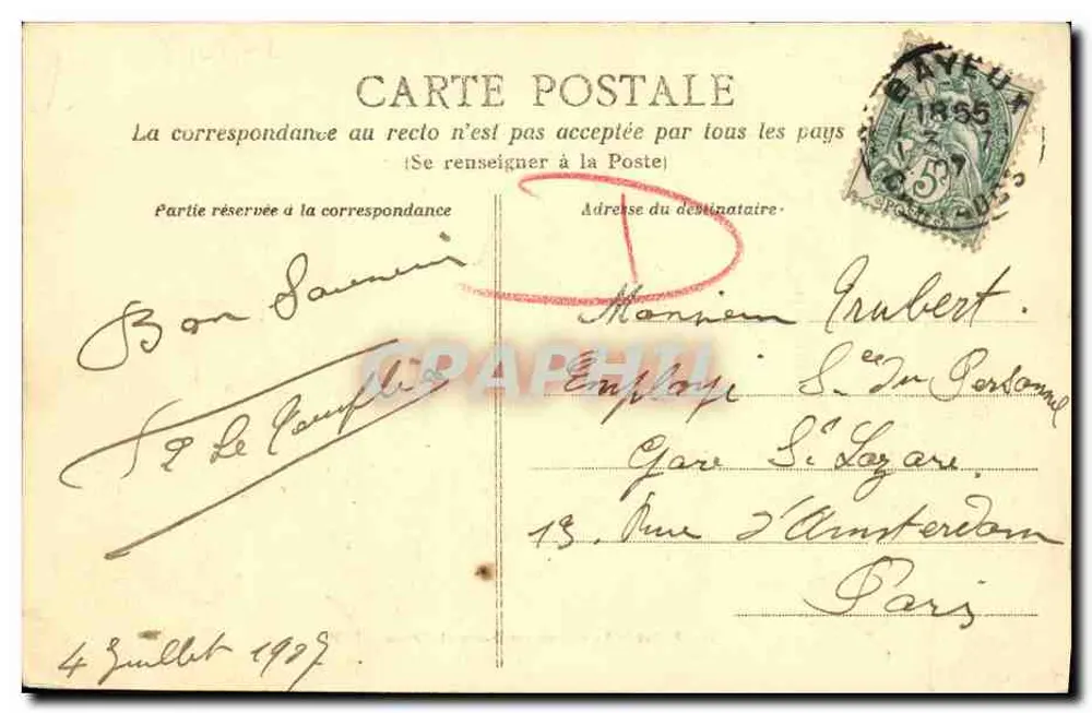 Caen — O navio do Havre e a Orne — L.D. - Verso