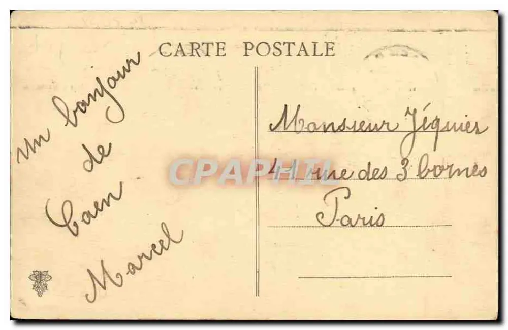 Caen — Abfahrt des Havre-Schiffes — Verlag G. Livet - Rückseite