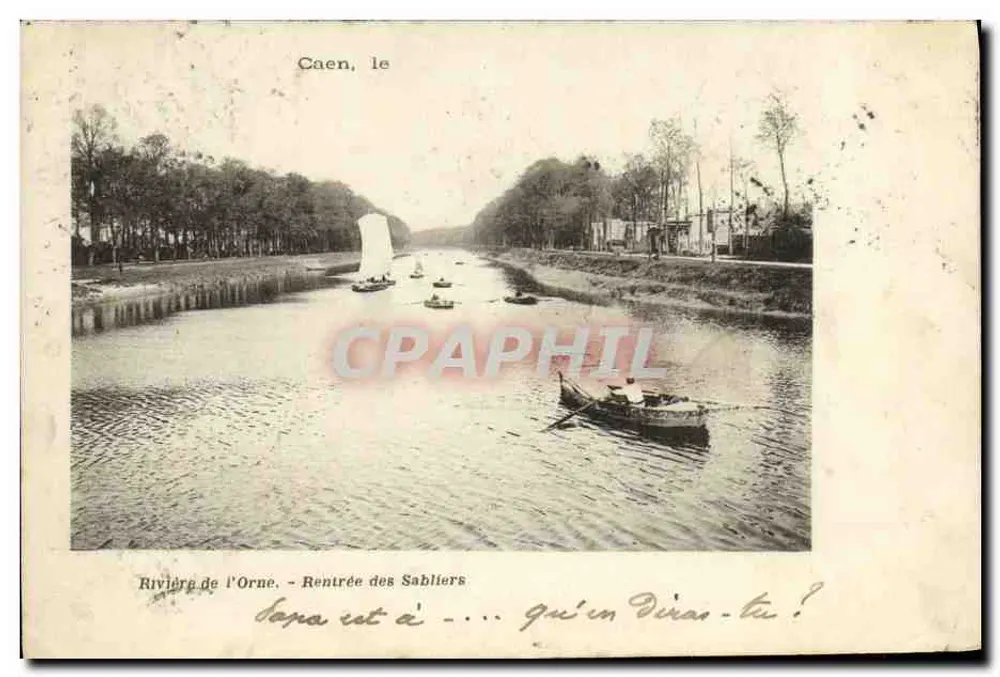 Fluss der Orne - Eingang zu den Sanduhren — Caen, unbekannter Verleger - Vorderseite