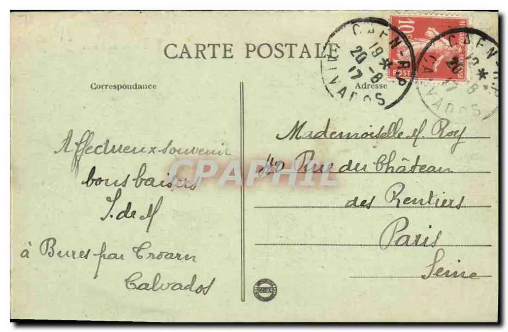 Caen - Les Cours Caffarelli und Montalivet - Bateau du Havre - Rückseite