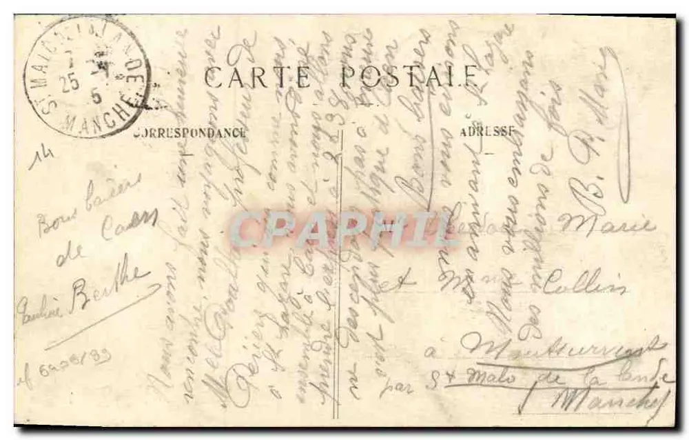 Boulevard St-Pierre — Stacja Kolejowa Caen — wydawca L. Paris-Meurdon - Rewers