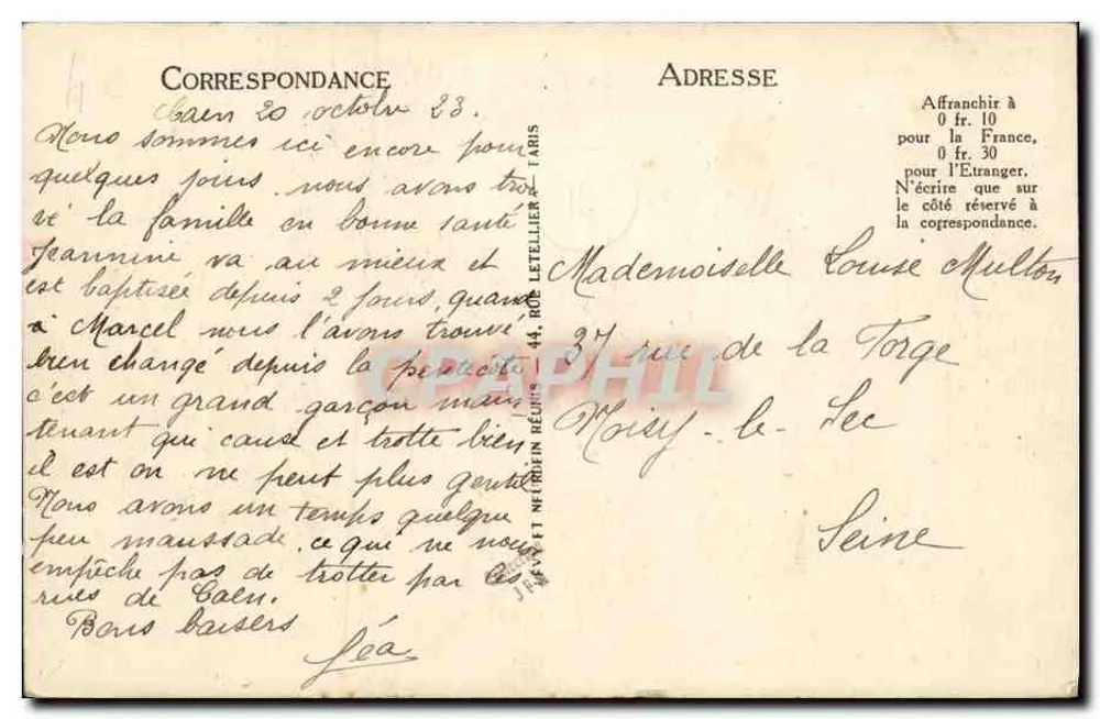 Caen - Boulevard des Alliés — vue de la fontaine et de la tour de l'église — éditeur SELECTA, n° 142 - Verso