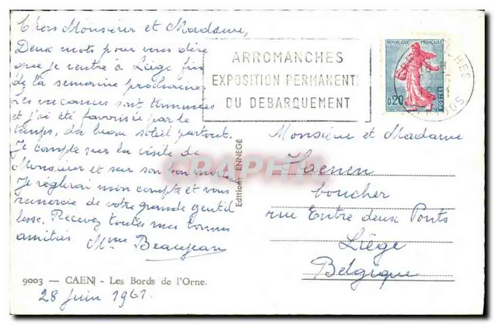 Margens do Orne — Arromanches — Edição Ennégé - Verso