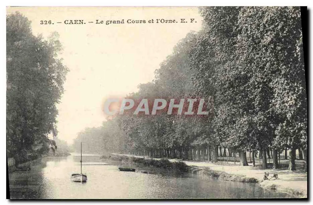 Caen — O grande Cours e a Orne — E. F. n° 326 - Frente