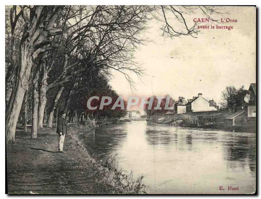 CAEN — A Orne antes do dique — E. Huet - Frente