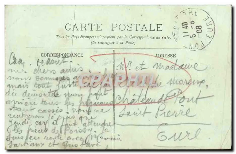 Caen — Bordas do Orne — LL. — Editor LL, n° 161 - Verso