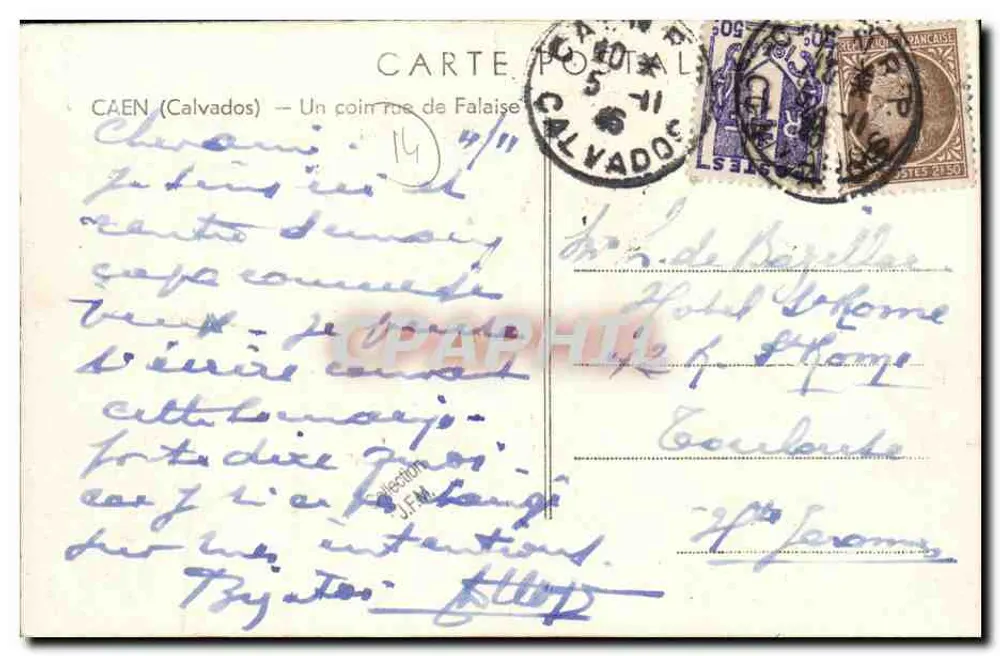 Falaise — Ansicht nach Bombardement — Unbekannter Verlag - Rückseite