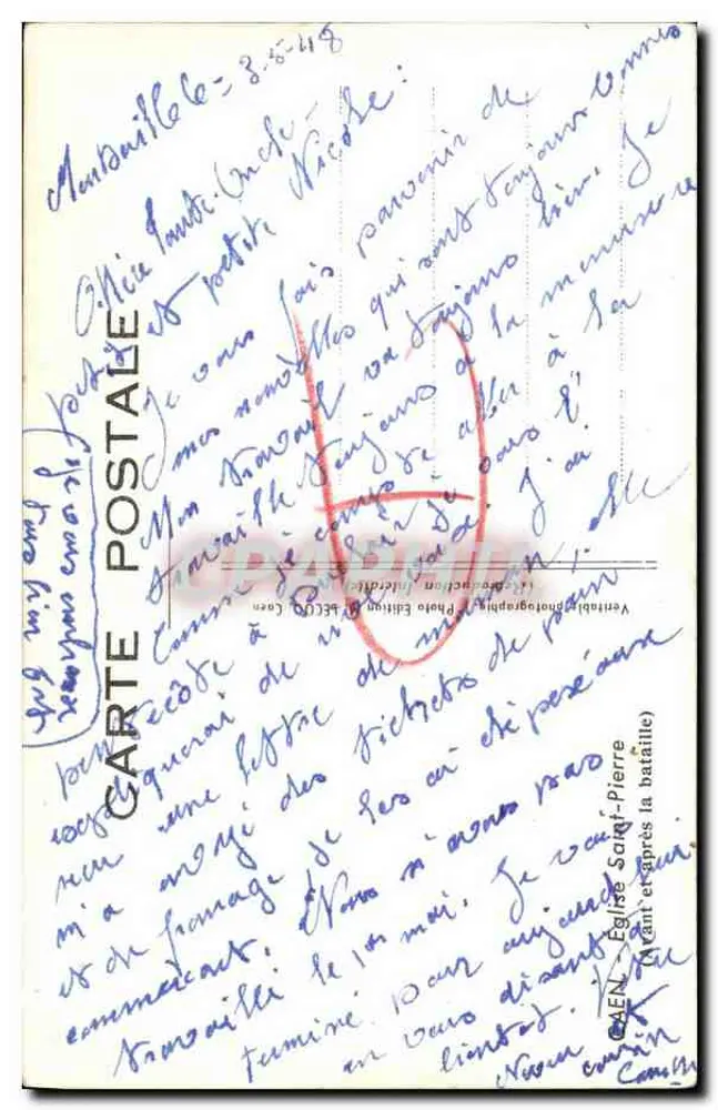 Igreja de São Pedro — Caen — Edição Veritabili - Verso