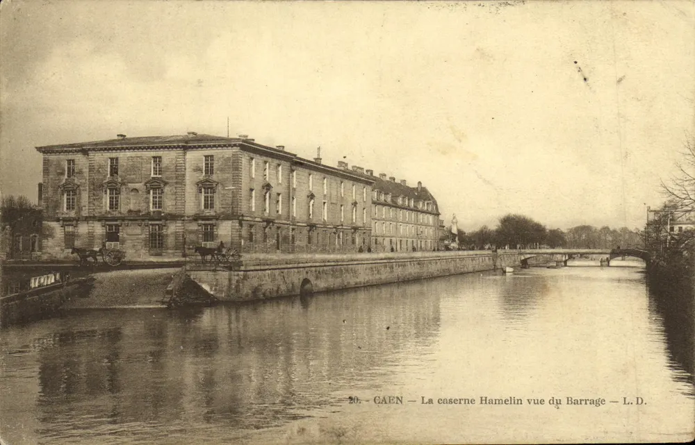 Caen — Die Kasernen Hamelin vom Damm aus gesehen — L.D. n°20 - Vorderseite