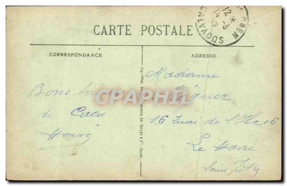 Caen - Campo de Corridas — editor P. R. n°50 - Verso