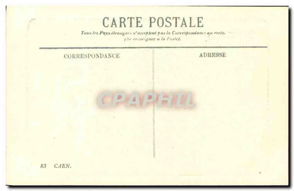 Das Schloss - Porte de Secours - Caen — Verleger Caen, Nr. 83 - Rückseite