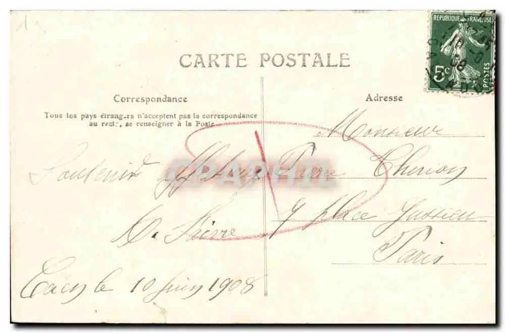 CAEN - La Torre di San Pietro vista dal Castello — Editore: P. R. n° 149 - Verso