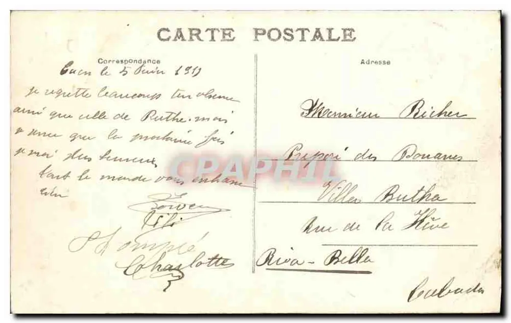 Caen — Panoramablick auf den Schloss, aufgenommen vom Turm von St-Pierre — Verleger: H. Seriat, Nr. 55 - Rückseite