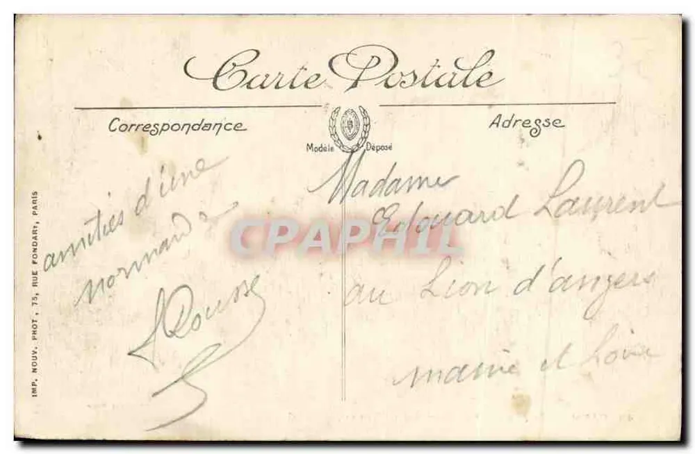 Caen — Porta de Socorro do Castelo — Edição das Novas Galerias - Verso