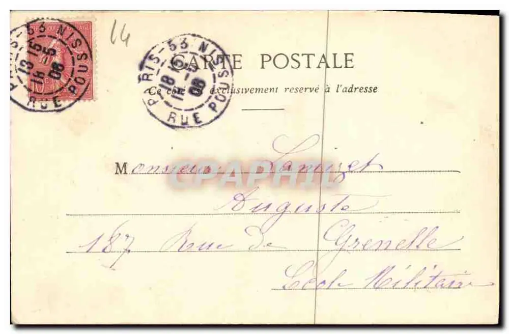 Kleidung aus Caën — Alte normannische Kleidung — A. Logrand, Verlag - Dr. rés. - Rückseite