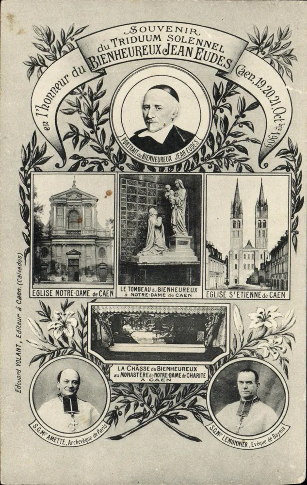 Erinnerung an das Solemn Triduum des Seligen Jean Eudes — Caen, 1920-21, Verleger Édouard Volant (Calvados) - Vorderseite