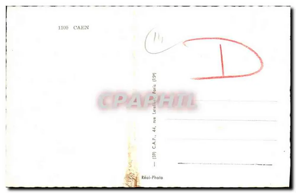 Caen — Lembrete de Caen — C.A.P. Paris - Verso