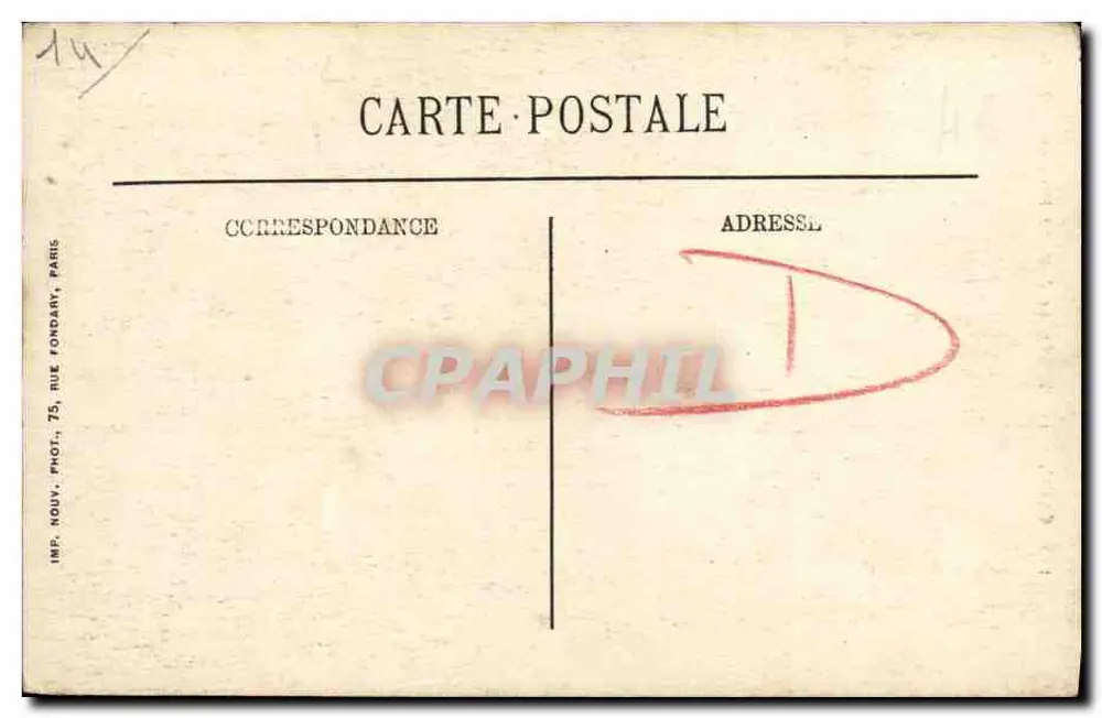 Caen — O Liceu das Moças — Edição das Novas Galerias, N.G. - Verso