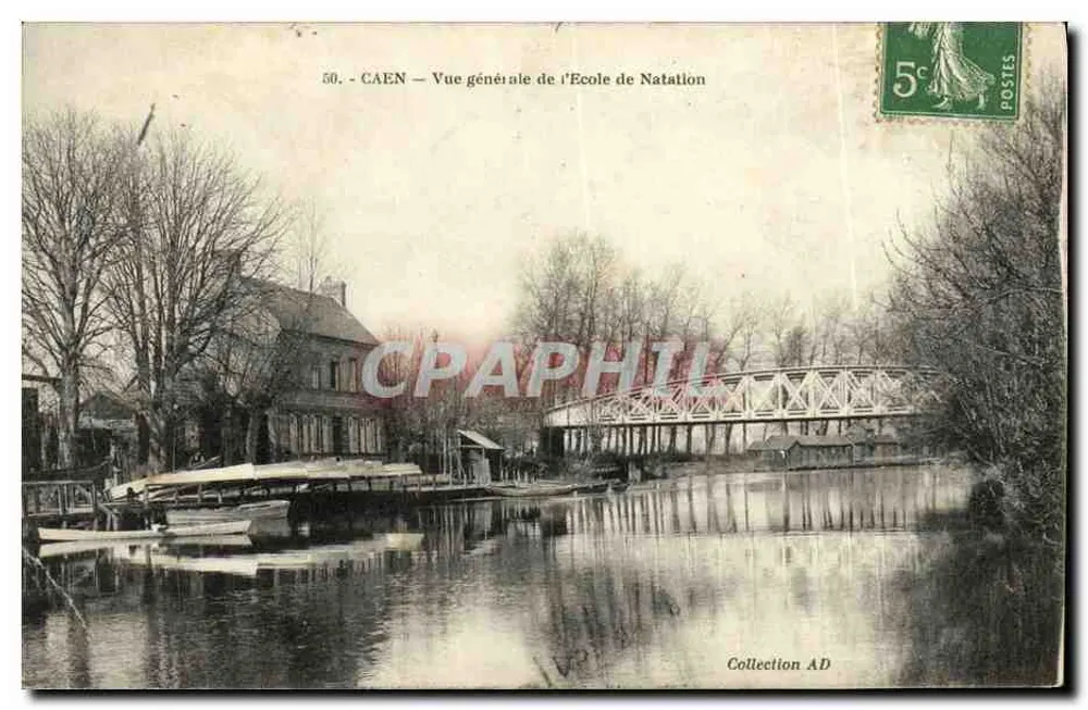 CAEN — Vue générale de l'École de Natation — Collection AD - Frente