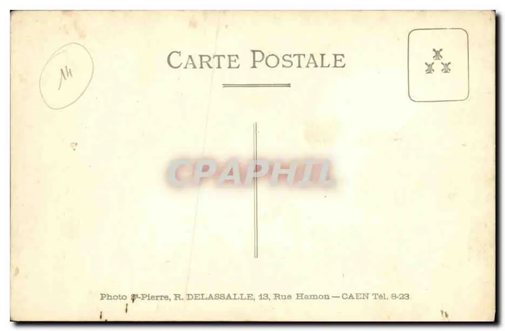 Zimmermannswerkstatt — junge Lehrlinge im Unterricht — Foto St-Pierre, R. DELASSALLE, 13 Rue Hamon - CAEN - Rückseite