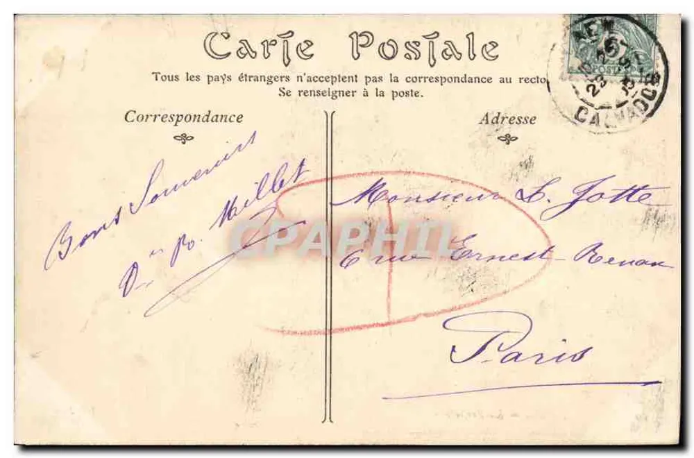 Caen — A Prefeitura — ND Phil. n°59 - Verso